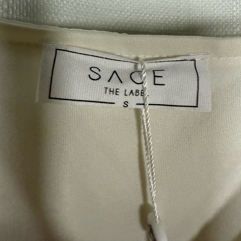Sage The Label Afterglow Lurex Metallic Midi Dress in White Champagne Small - Picture 9 of 15
